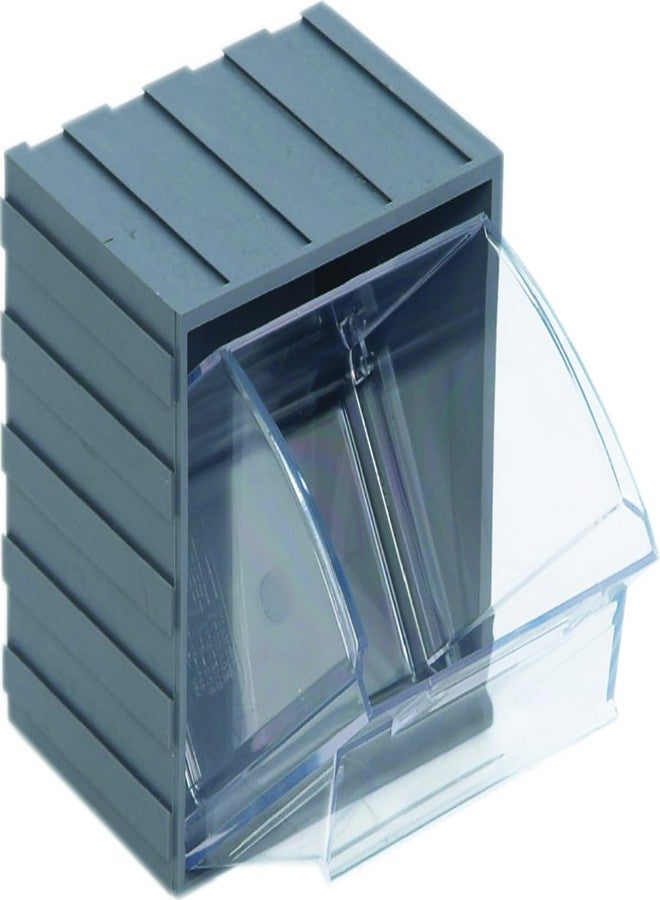 FSE 373-QTB406GYCS Tip Out Bin, (1) Compartment, 3-5/8"W x 4-1/16"D x 4-1/4"H, Handle with Label Slot, Opens to a 45° Angle, case of 6